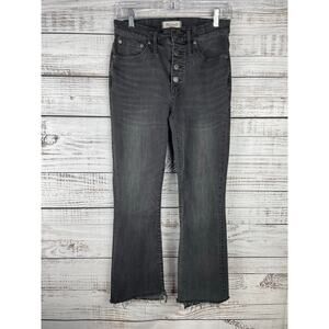 Madewell Cali Demi Boot Jeans Black 27 Stretch Classic High Rise Button Fly